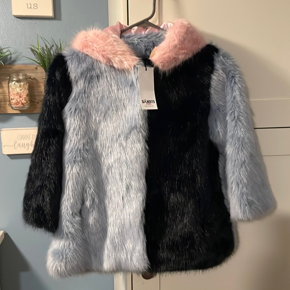 Girls, winter coat, size 8, Bandit Girl, England, faux fur - Picture 2 of 7